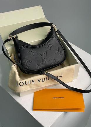 Багетна жіноча сумка луі віттон жіноча сумочка багет louis vuitton брендова чорна сумка з  довгим ремінцем1 фото
