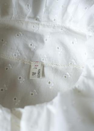 Біла вінтажна австрійська блузка з мереживом жіноча, розмір м6 фото