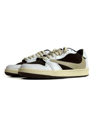 Nike air jordan 1 retro low x travis scott og "sail and ridgerock"