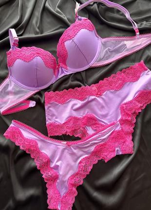 Комплект victoria’s secret набір набор білизна вікторія секрет белье виктория сикрет бра бюст ліфчик бюстгальтер