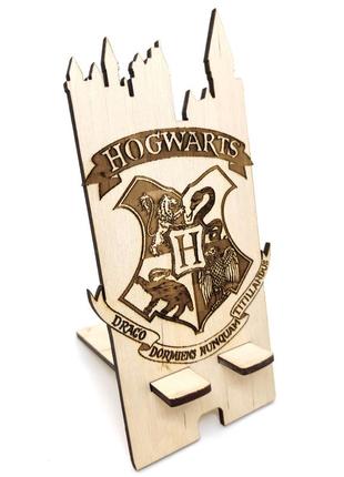 Підставка тримач для телефону гаррі поттер "герб хогвартсу" 8.5х17.5 см на стіл