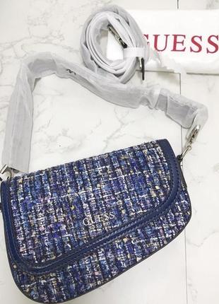 Твідова сумка guess синя