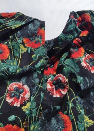Яркая цветочная блуза коттон h&m8 фото