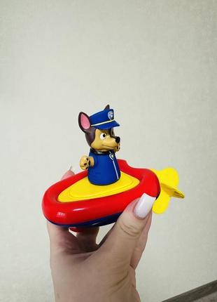 Іграшка для ванної перо paw patrol гонщик заводний човник2 фото
