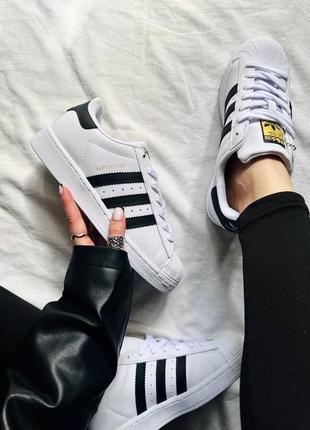 Кроссовки женские Hoodie adidas superstar white