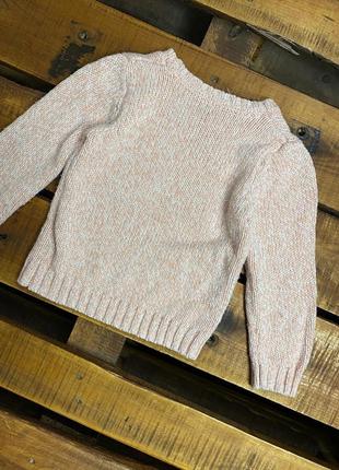 Детская кофта (свитер) с кружевом f&f (эф энд эф 4-5 лет 104-110 см идеал оригинал бело-розовая)2 фото