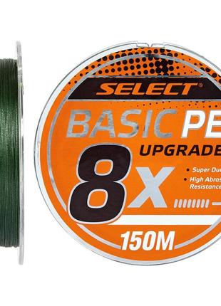 Шнур select basic pe 8x 150m (темно-зелений) #1.0/0.14mm 18lb/8.2kg