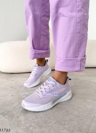 Стильні повсякденні кросівки текстильні фіолетові лавандові лілові3 фото