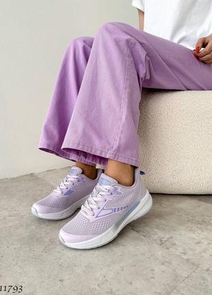 Стильні повсякденні кросівки текстильні фіолетові лавандові лілові4 фото