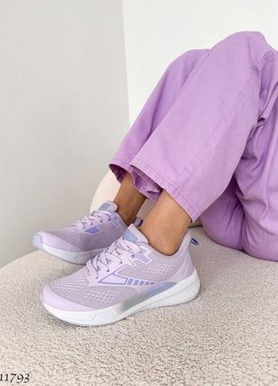 Стильні повсякденні кросівки текстильні фіолетові лавандові лілові6 фото