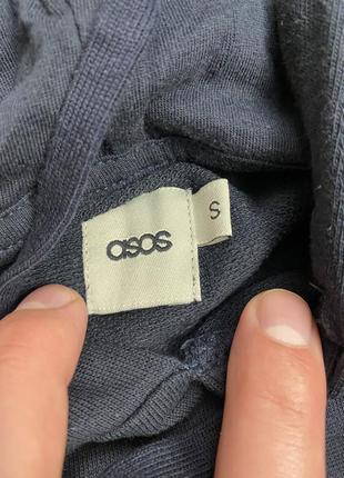 Мужская базовая хлопковая кофта (худи, толстовка) asos (асос срр идеал оригинал синяя)5 фото