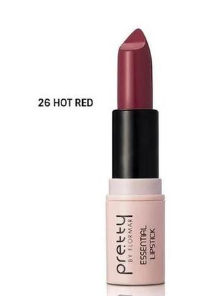 Помада для губ pretty by flormar essential lipstick 026 - hot red1 фото