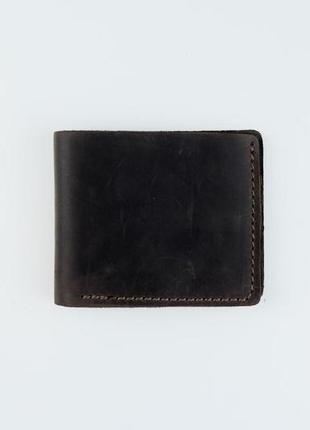 Чоловічий гаманець-біфолд із натуральної шкіри crazy horse sh020 (темно-коричневий)