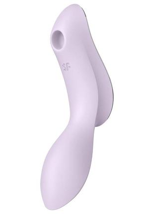 Подвійний вібратор із вакуумною стимуляцією satisfyer curvy trinity 2 violet   18+