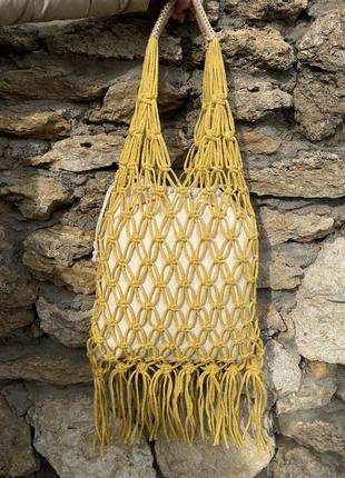 Плетена макраме-сумка-шопер