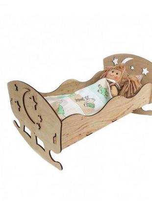 Дерев'яне ліжко для ляльки
