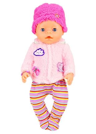 Дитяча лялька-пупс bl037 в зимовому одязі, пустушка, горщик, пляшечка