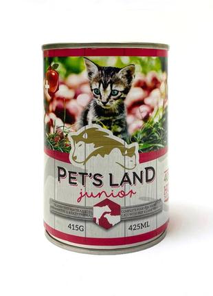 Консерва для кошенят pet's land junior яловичина та ягня 415 г