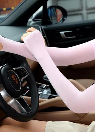Митенки let's silim. женские перчатки без пальцев, размер универсальный. розовый цвет.2 фото