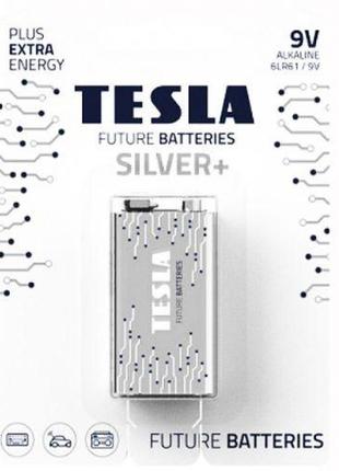 Батарейки tesla 9v silver + (6lr61), 1 штука