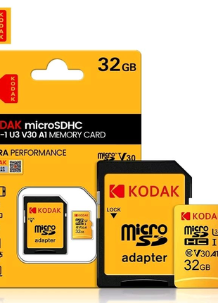 Картка пам'яті kodak 32 gb microsd з адаптером для смартфона