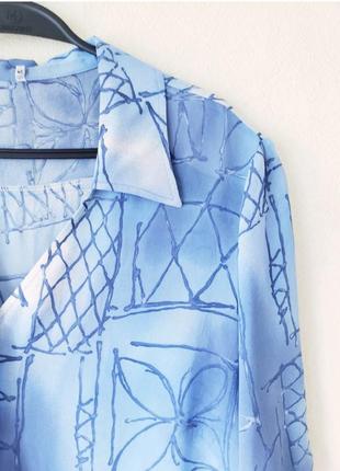 Новая натуральная 100 % вискоза винтажная удлиненная  блуза рубашка.