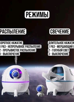 Портативний зволожувач повітря led нічник космонавт3 фото