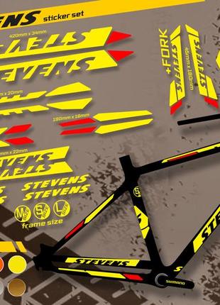 Stevens комплект наклейок на велосипед +вилка. усі кольори доступні!