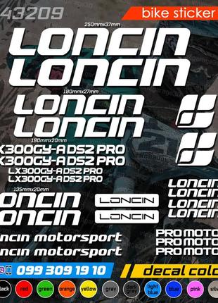 Loncin lx300gy-a ds2 pro комплект наклейок, наклейки на мотоцикл, скутер, квадроцикл. наліпки