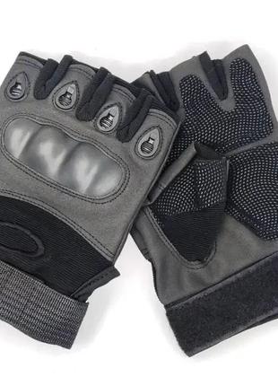 Перчатки тактические oakley беспалые (размер l, черные)1 фото