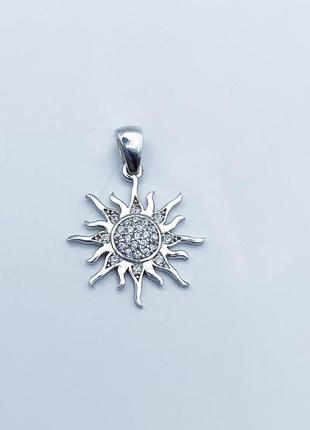 Кулон срібний з кубічним цирконієм "сонце" 1,36 г