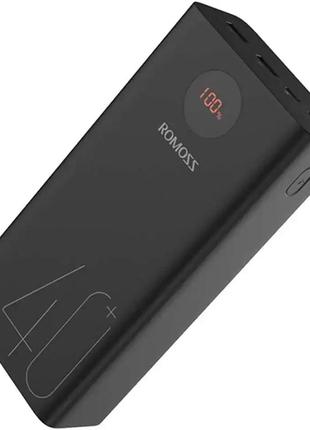 Внешний аккумулятор повербанк romoss 40000mah  (2usb+type-c) с быстрой зарядкой 18w