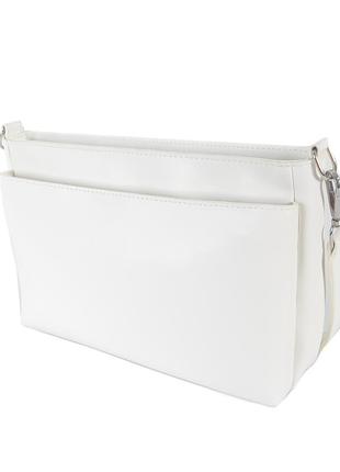 Белая – три отделения на молнии - фабричная сумка высокого качества (луцк, 754)