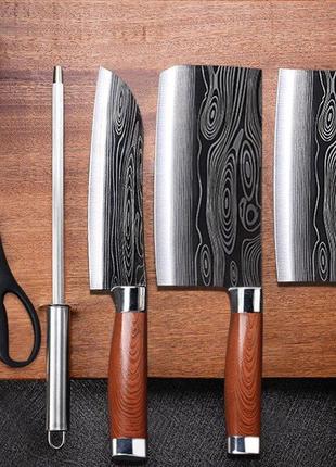 Набір кухонних ножів pan shi fu3 фото