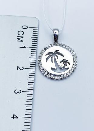 Кулон серебряный с кубическим цирконием "пальма" 1,57 г4 фото