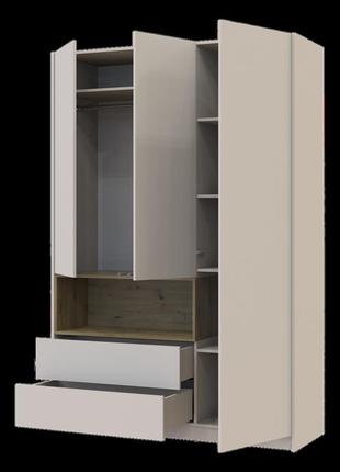 Шкаф для одежды с нишей doros дэйл кашемир/дуб артизан 3 дсп 150х52х220 (80737726)