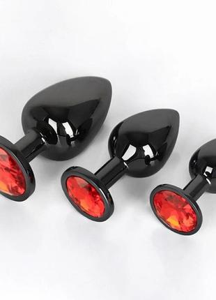 Анальная пробка металл черная s + мешочек