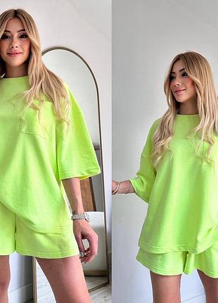 Костюм двойка ткань: двухнить размеры: 42-44, 44-46 48-50, 52-54 -+ 35 грн дорожные цвета: неон салат, желтый, черный, пудра