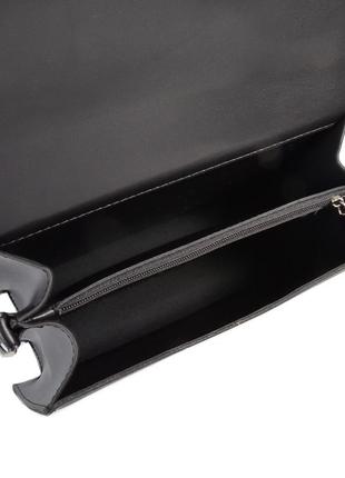 Черный – два отделения - фабричный, каркасный клатч высокого качества под клапаном (луцк, 827)6 фото