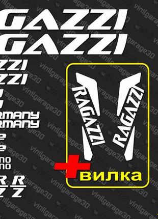 Ragazzi 3446 наклейки на раму та вилку в одному комплекті, наклейки на велосипед