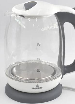Электрический дисковый стеклянный чайник crownberg cb 9121 1800 вт электрический чайник с подсветкой
