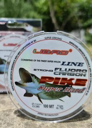 Волосінь libao pike fluorocarbon 100 м, ø 0,28 мм (6,73 kg)