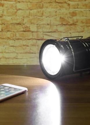 Кемпінгова led-лампа x-bail bl-5800 з ліхтариком і сонячною панеллю9 фото