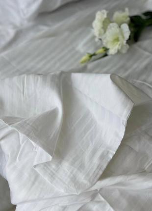 Страйп сатин, комплект постельного белья, белый3 фото