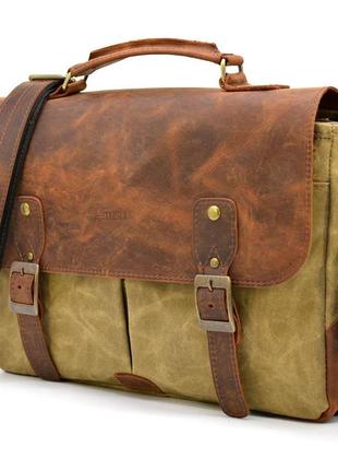 Чоловіча сумка-портфель водостійкий канвас та шкіра ryc-3960-3md tarwa