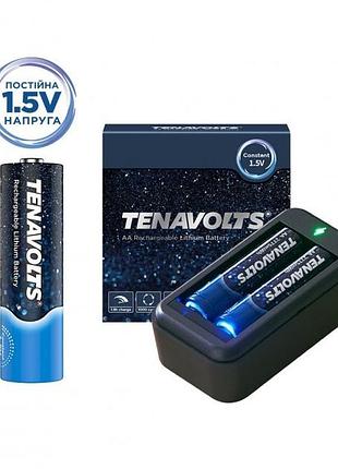 Аккумуляторы tenavolts aa 1.5v 1850mah 2шт с зарядным устройством