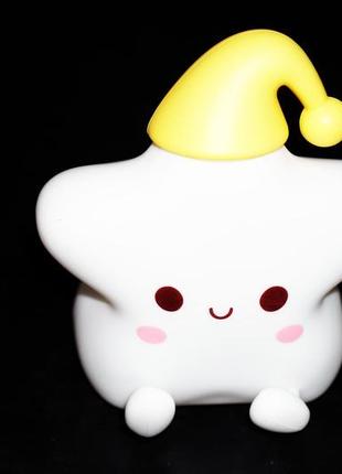 Нічний led світильник силіконовий зірочка з акумулятором9 фото