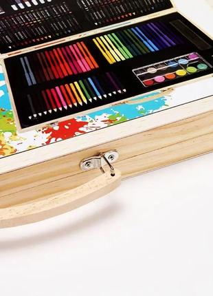 Набір для малювання 150 предметів — дерев'яна валіза4 фото