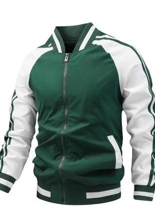 Чоловіча куртка бомбер темно зелена 52/xxl. мужская куртка бомбер темно зеленая 52/xxl