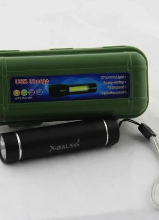 Ручний ліхтар тактичний x-balog bl517xpe, кишеньковий, 3 режими, акумуляторний, вологозахищений7 фото